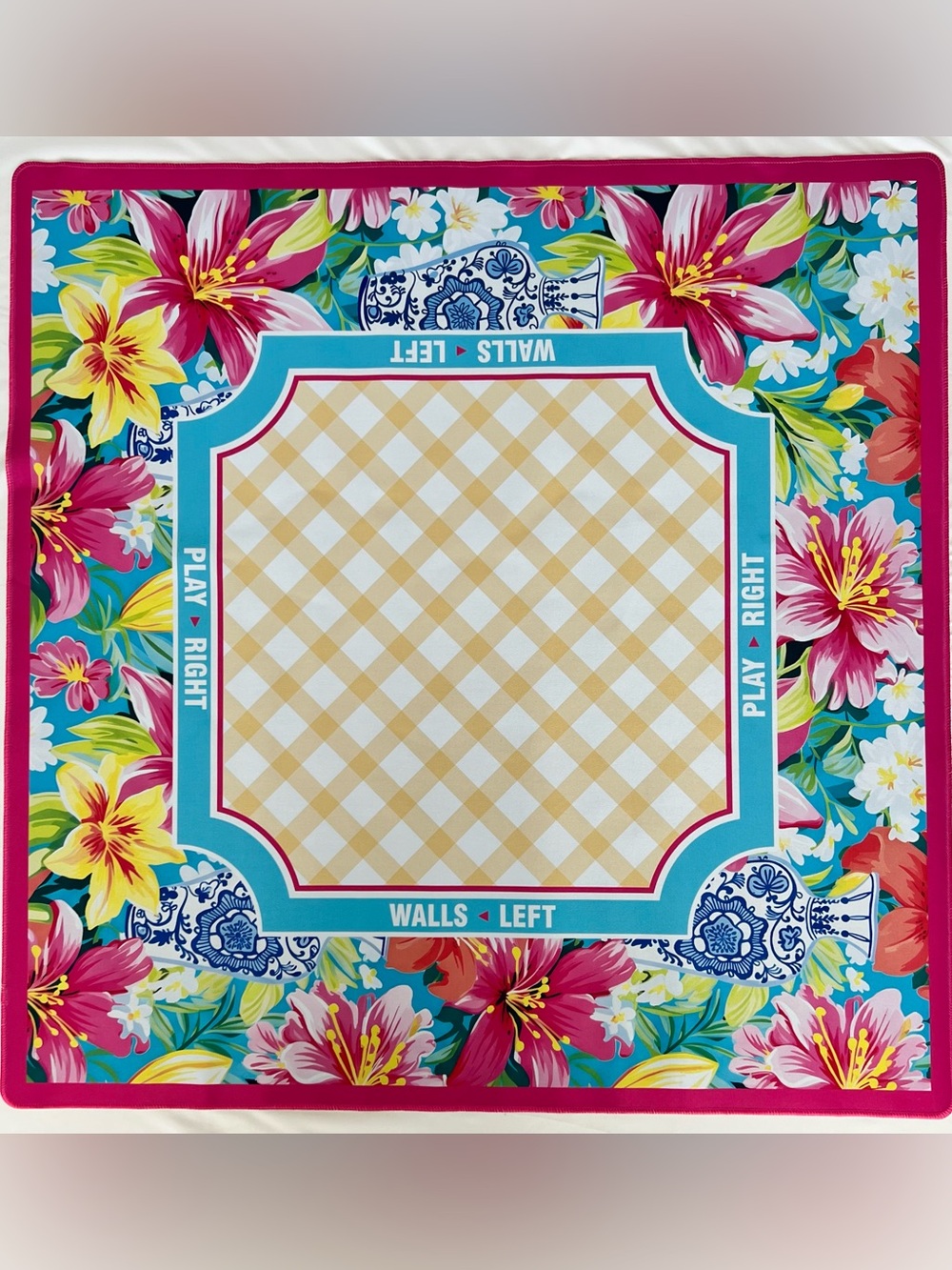 Vibrant Floral Mahjong Mat
